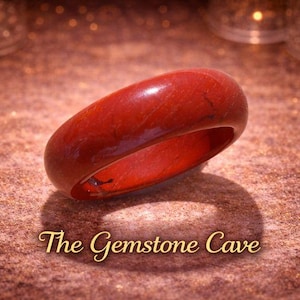 Red Jasper Gemstone Ring • Natural Stone Band • Crystal Healing Jewelry • Boho Statement Gift