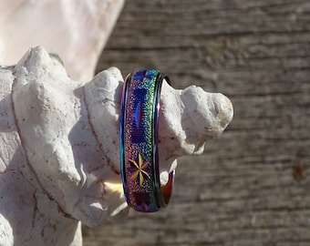 Anillo giratorio de acero inoxidable para el dedo, ideal para el orgullo gay, lesbianas, LGBTQ+ y para aliviar el estrés.