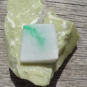 Dainty raw burmese jade necklace,rough jade necklace,raw crystal necklace,chakra,wicca,rocks gems minerals