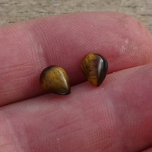 Tiger eye teardrop stud earrings,tiger eye pear earrings,hypoallergenic earrings,crystal stud earrings,boho,surgical steel studs,stones,rock