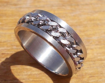 Stainless steel spinner ring,steel chain ring,stainless steel band
