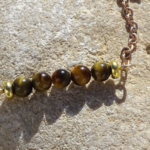 Dainty gemstone bracelet,tiger eye bracelet,rose gold chain bracelet,minimalist bracelet,boho bracelet,wicca wiccan,pagan shaman,