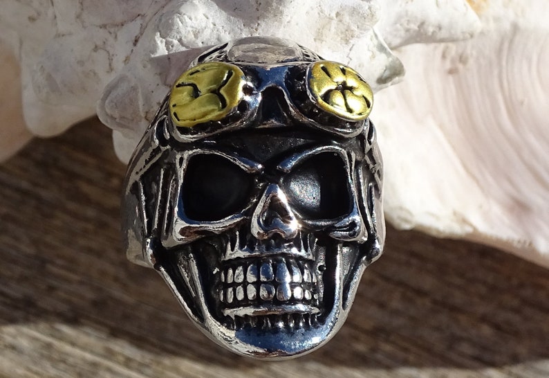Biker ring,skull ring,stainless steel skull ring,pewter ring,alloy ring,turkish ring,ring for boyfriend,ring for husband