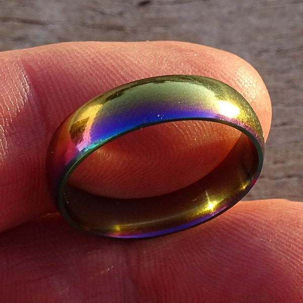 Stainless steel ring,rainbow ring,gay pride ring,lesbian ring,lgbt ring,blue steel ring,stainless steel band