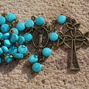 Rosary beads,catholic rosary beads,turquoise rosary,catholic rosary,first communion gift,gemstone rosary,prayer beads,confirmation rosary
