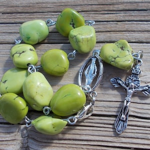 Rosary beads, car rosary, catholic rosary, rear view mirror rosary, travel rosary, first communion, single decade rosary, confirmation