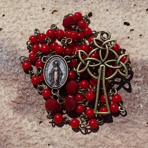 Irish rosary beads,celtic rosary beads,glass rosary beads,catholic rosary beads,first communion,prayer beads,crystal rosary,ave maria