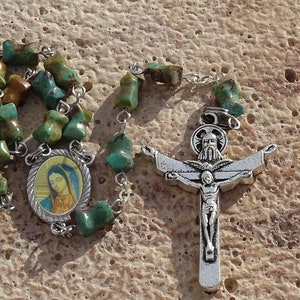 Rosary beads,catholic rosary beads,turquoise rosary,catholic rosary,first communion gift,gemstone rosary,prayer beads,confirmation rosary