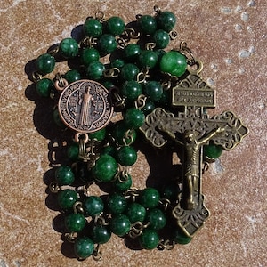 Keltische rozenkrans, Iers-katholieke rozenkrans, ave maria, jade-rozenkrans, geboortesteen maart, ave maria-rozenkrans, edelsteenrozenkrans, gebedskralen, maagd mary