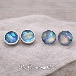 Abalone Muschel Ohrstecker - Paua Shell Hypoallergener chirurgischer Stahl für empfindliche Ohren - Boho Geschenk