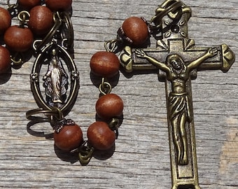 Rosary beads,catholic rosary,wood rosary,first communion gift,personalized rosary,wooden rosary beads,prayer beads wood rosary,crucifix