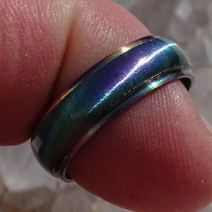 Stainless steel ring,rainbow ring,gay pride ring,lesbian ring,lgbt ring,blue steel ring,stainless steel band