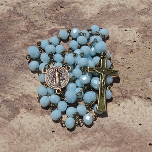 Czech glass rosary beads,faceted glass beads,catholic rosary beads,prayer beads,first confirmation gift