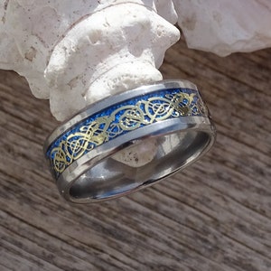 Stainless Steel Finger Ring Band - Irish Celtic Knot - Wedding Band -Boho Gift -  Good Luck Protection Stress Relief