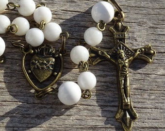 Rosary beads,catholic rosary,rosary,rosaries,mother of pearl rosary,five decade rosary,beaded rosary,gemstone rosary,prayer beads