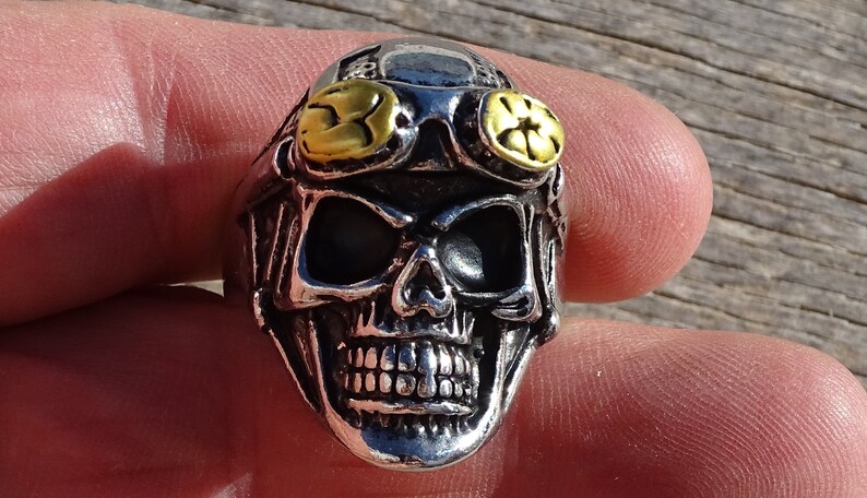 Biker ring,skull ring,stainless steel skull ring,pewter ring,alloy ring,turkish ring,ring for boyfriend,ring for husband