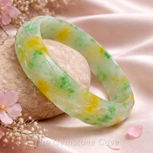 Carved Jade Bracelet - Solid Gemstone Bangle - Boho Gift