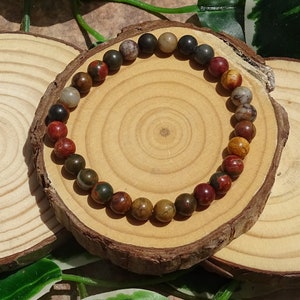 Picasso jasper bracelet,gemstone stretch bracelet,,crystal bracelet,beaded bracelet,healing bracelet,handmade bracelet,boho bracelet