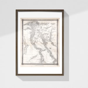 Landkarte von Ägypten, Nordafrika, Nil, 1834 - antike Landkarte, Büro Deko, Wanddekoration, 19.Jh. Britische Landkarte von Thomas Kelly