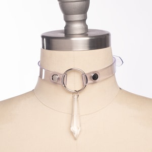 Lyra Choker Collar - Crystal Clear PVC Chandelier Point Necklace - Transparent Vinyl - Dreamy Aesthetic - Gothic Nugoth
