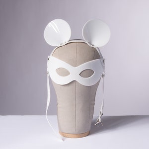 PVC Mouse Ears Mask: Gothic Masquerade Harness Headpiece