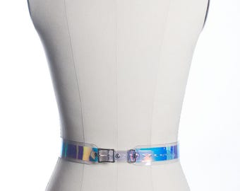 Holographic Waist Belt: Iridescent PVC, Festival Fashion - Etsy display picture 3