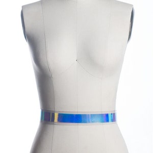 HOLOGRAPHIC BELT - Iridescent Vinyl - Clear Pvc - Waist Belt - Pastelgoth - Seapunk - Hologram Holo - Festival Fashion - Rainbow