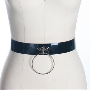 O Belt - O-ring Belt, Black Vinyl, Clear Pvc, Leather, Large O Ring, Waist Belt, Dark Fashion, Gothic Style, Minimalist, Unisex Industrial