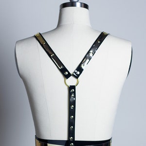 BRIGETTE HARNESS Black PVC or Leather Art Deco Gothic - Etsy