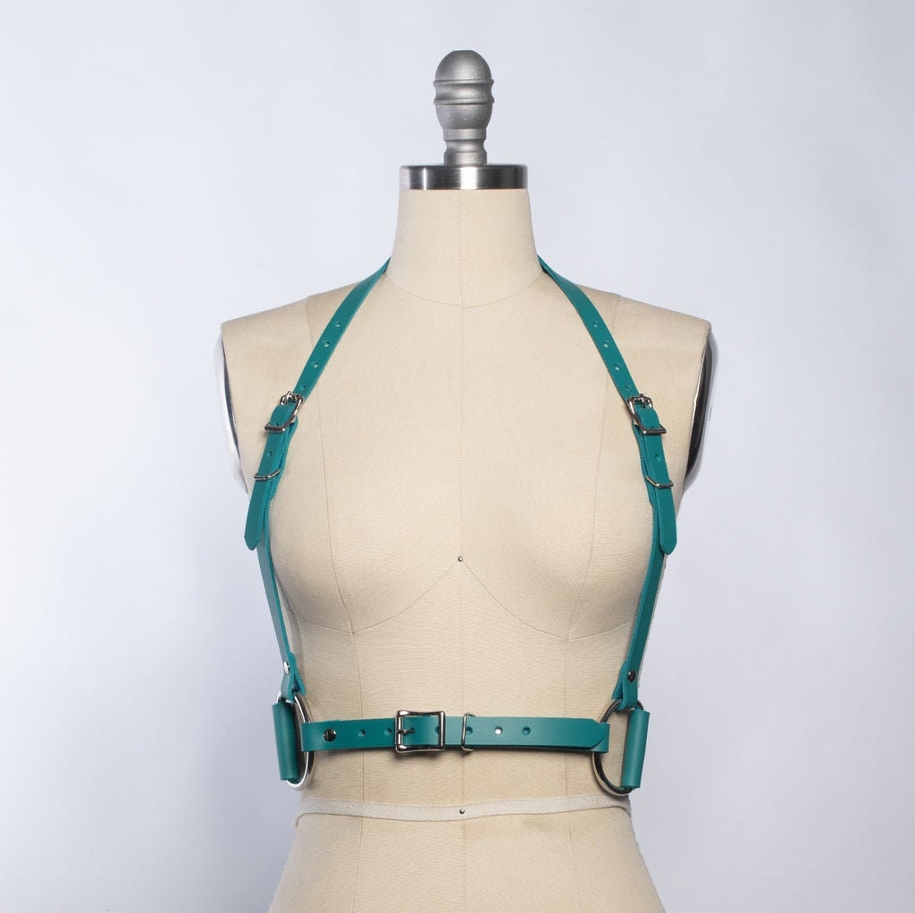 Halter O Ring Harness Underbust Belt New Leather Under Bust Harness – Handmade Adjustable Chest Belt  main image 4