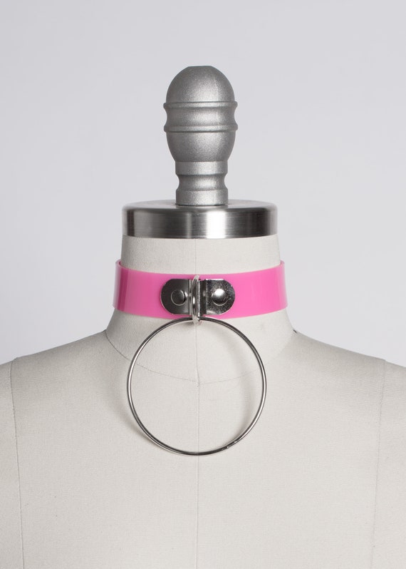 Pink O Ring Choker Collar Pink Pvc Purple Vinyl Large Etsy Pink O Ring Choker Collar Pink Pvc Purple Vinyl Large Etsy