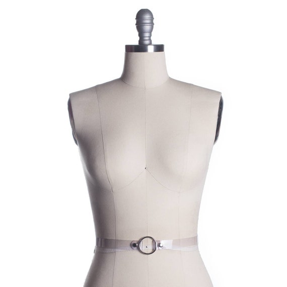 O Ring Waist Belt: Clear PVC, Black Leather, Vegan Leather  display picture 1