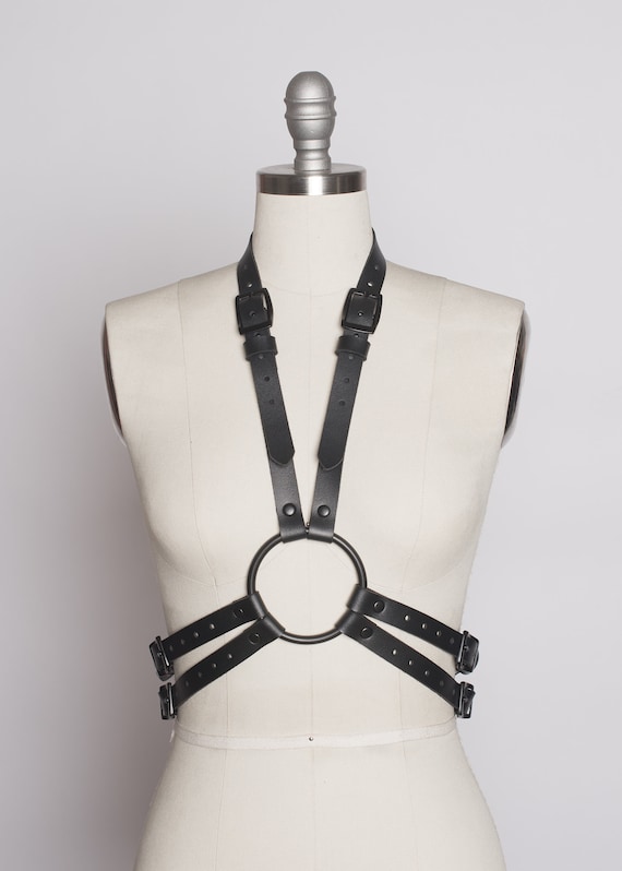Blackout Harness - All Black Hardware, Vegan Leather, Pvc  display picture 1