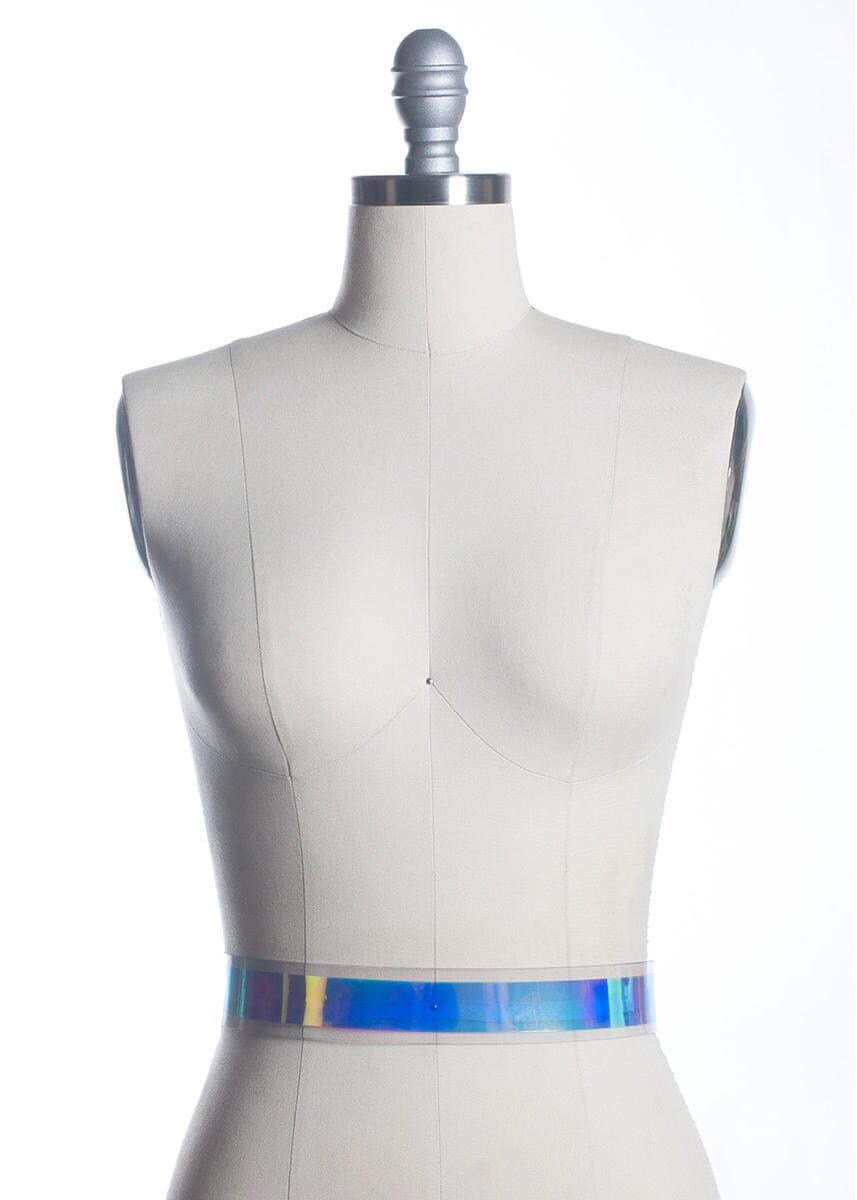 CINTURÓN HOLOGRÁFICO - Vinilo iridiscente - PVC transparente - Cinturón - Pastelgoth - Seapunk - Holograma - Moda para festivales - Arcoíris
