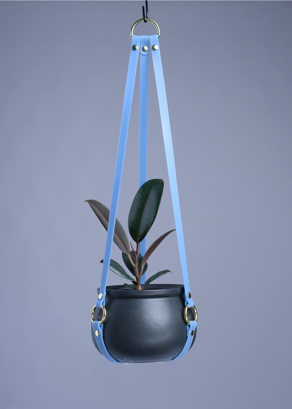 Periwinkle Blue PVC Harness Plant Hanger: Gothic Home Decor