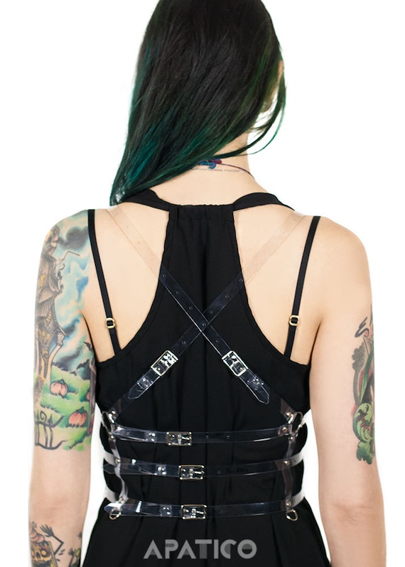 Cage Harness Top - Black Pvc, Layering Piece, Gothic Fashion
