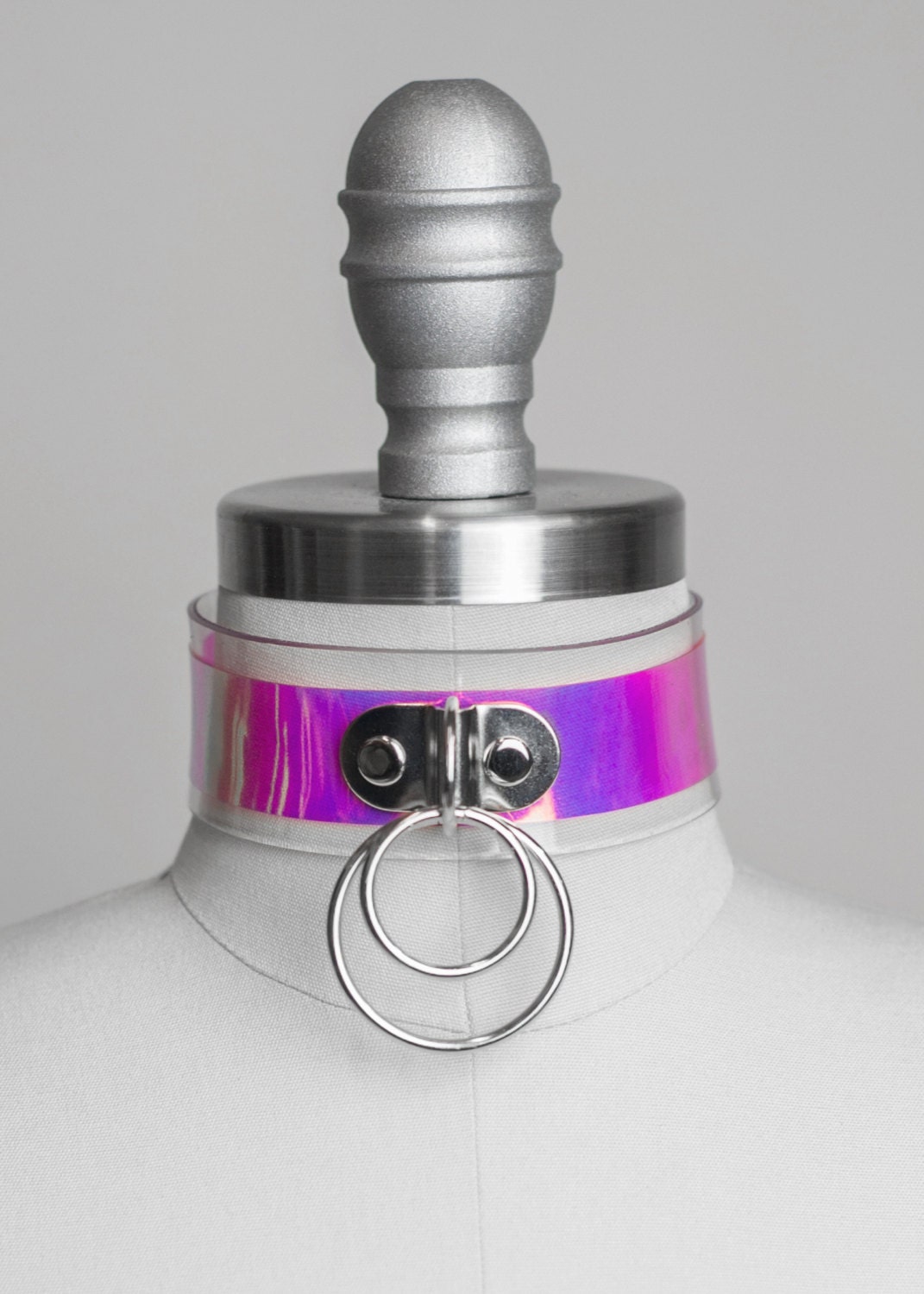 Pink Holographic Vinyl Choker Collar: Iridescent O-ring PVC - Etsy