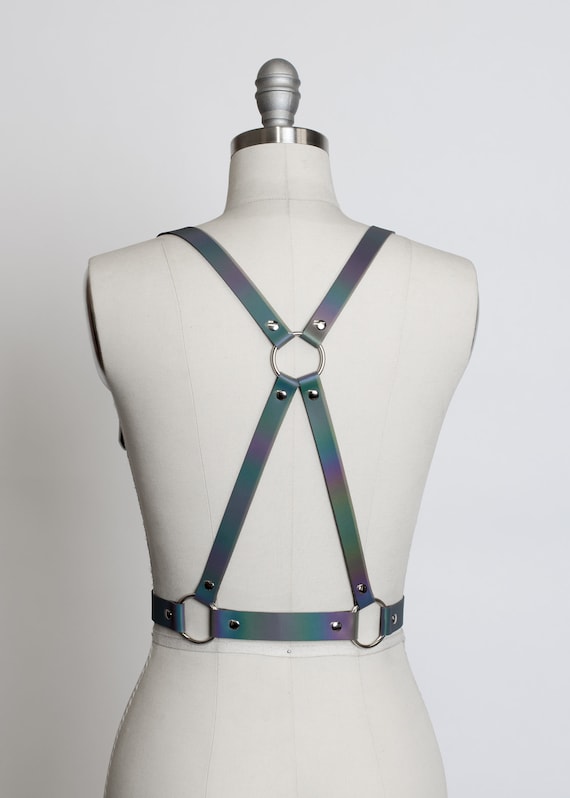 Holographic iridescent strap top belt rave goth Accessories | Holographic Iridescent Strap Top Belt Rave  main image 4