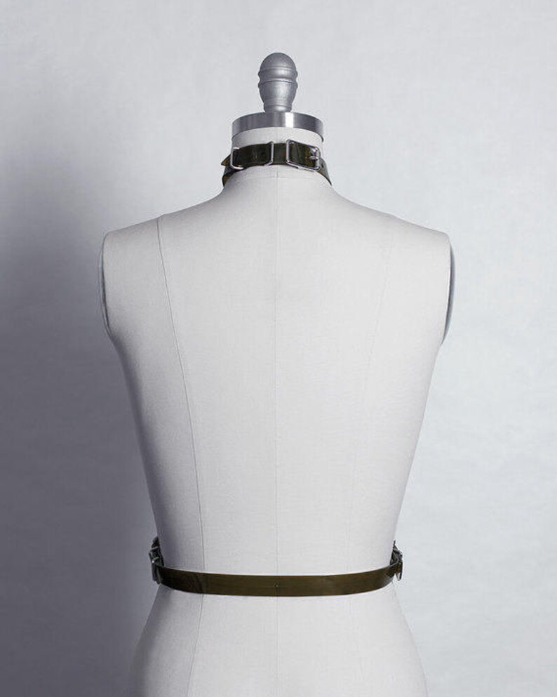 ARNÉS ESBELTO - Cinturón de arnés gótico fino - Vinilo PVC transparente - Gargantilla - Estilo minimalista - Nugoth - Moda alternativa - Cuero vegano imagen 6