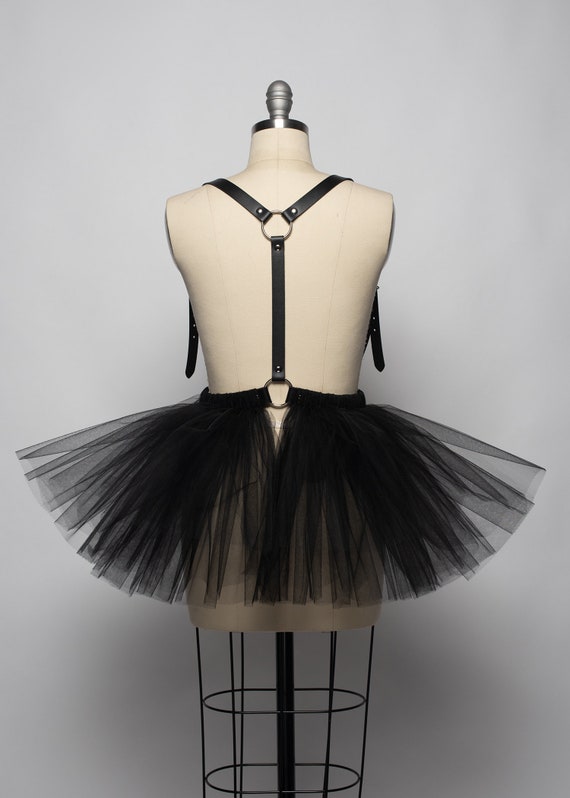 Black leather tutu skirt hotsell