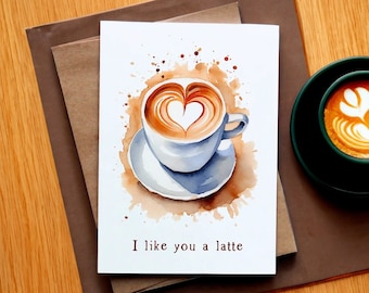 Coffee Greeting Card for Him Her I Love You Birthday Anniversary Boyfriend Girlfriend Husband Wife