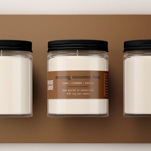 Morning Cinnamon Buns Scented Candle - All-Natural Soy, Hand Poured, 4oz/8oz Sizes Available