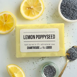 Lemon Poppyseed Soap – Handmade All Natural Bar | Bright Citrus Vegan Soap | Mother&#39;s Day Gift Idea or Self Care Treat