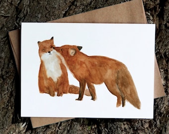 Fox Love Greeting Card for Him Her I Love You Birthday Anniversary Boyfriend Girlfriend Husband Wife, You're My Boo