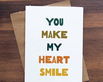 You Make My Heart Smile Card - Love & Appreciation Greeting, Perfect for Any Occasion