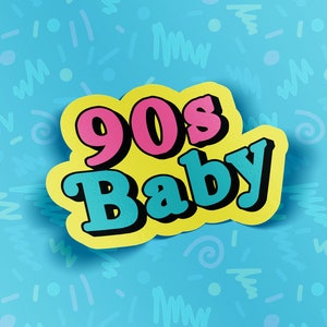 Adesivo in vinile / 90s Baby - Adesivo in vinile impermeabile per la nostalgia hip hop degli anni &#39;90 e 2000