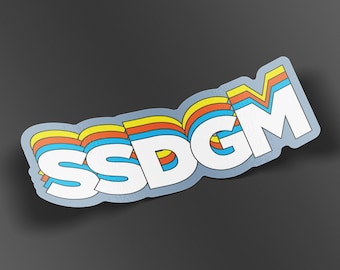 Pegatina SSDGM: Cita de mi podcast de asesinatos favorito, colores del arcoíris, calcomanía para fanáticos de crímenes reales