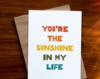 Heartwarming Greeting Card: 'You're the Sunshine in My Life' - Blank Inside