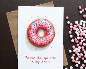 Delightful Love: 'You're the Sprinkle to My Donut' Watercolor Greeting Card