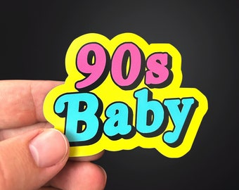 Vibrant '90s Baby Magnet: Nostalgic Colors and Iconic Vibes